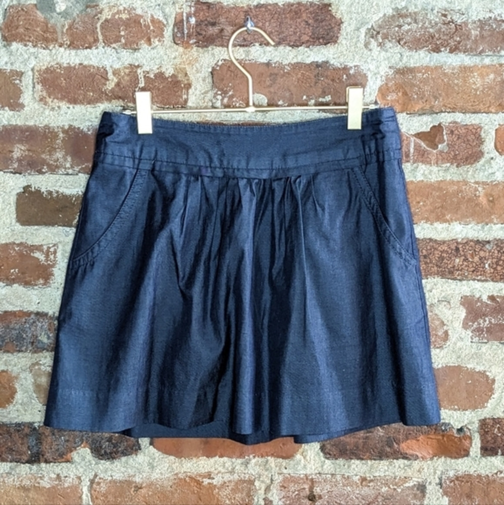 J. Crew Size 0 Denim Blue A-Line Skirt w/ Pockets